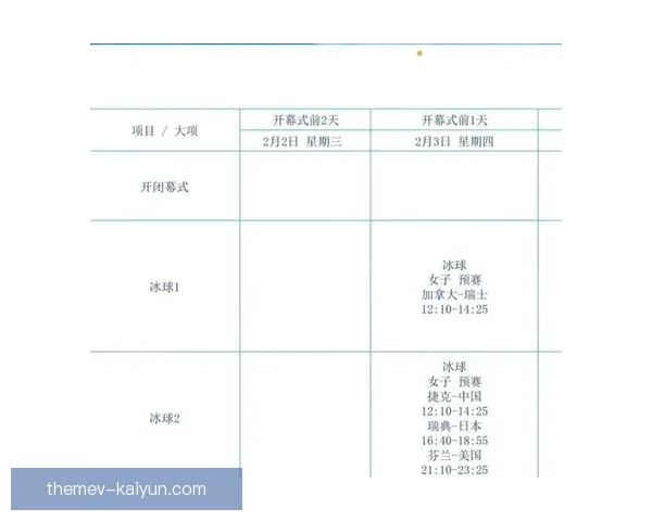 冬奥会赛程全面解析 各项赛事时间安排与精彩看点汇总 冬奥会赛程全面解析 各项赛事时间安排与精彩看点汇总